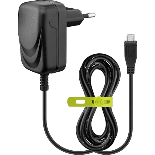 goobay 49529 Cargador de Pared Micro USB 1,0 A, USB, Fuente de alimentación para Smartphones, Adaptador de Corriente, 1,5m, Negro