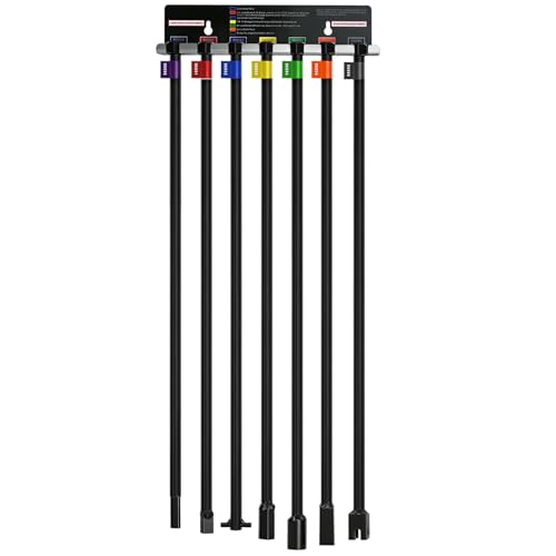 Bghdas 7-Piece Spare Tire Retrieval Tool KitFlat Pin Hex 12-mm Square Slotted -inch Square HeadsLower and Raise Cradle-Suspended Tires96090A Spare Tire Tool Kit