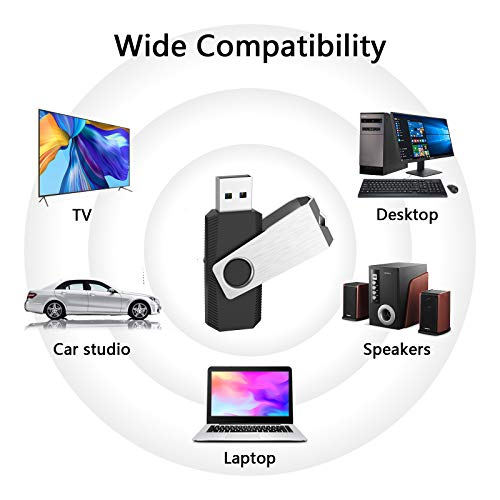Image of KEXIN 8GB Flash Drive 10 Pack Thumb Drive 8GB Swivel USB Stick with LED Indicator