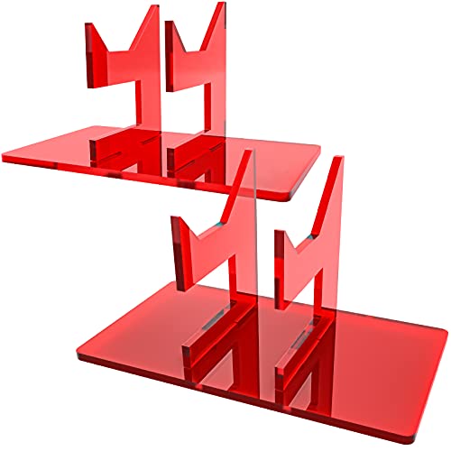 2 Pieces Universal Game Controller Stand Holder Compatible with Xbox ONE PS5 PS4 Nintendo Switch PC Crystal Acrylic Universal Gaming Gamepad Accessories (Red)