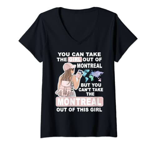 Womens Cool Girl from Montreal City - Proud Montreal Girl V-Neck T-Shirt