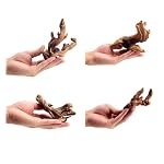 4-teilig. kleinen natürlichen Treibholz für Aquarien, 7,6-15 cm, sorgfältig ausgewähltes natürliches Aquarium-Dekor, Treibholz für Reptilienbecken, Reptilienbecken, Holzdekor