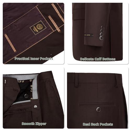 P&L Men's Premium Classic Fit 2 Piece Suit, 2 Button Blazer Jacket & Pants for Big and Tall, Daily Wear, Business & Wedding3