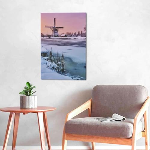 Toile murale moulin à vent traditionnel pour une décoration moderne - 4