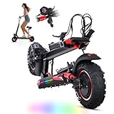 1200W Off-Road Electric Scooter Adults - 37-40 Miles Long Range Escooter with Seat, 34MPH Speed Fast Electric Scooters,48V 21AH Battery,11" Tires All Terrain Foldable E-Scooter with Detachable Seat