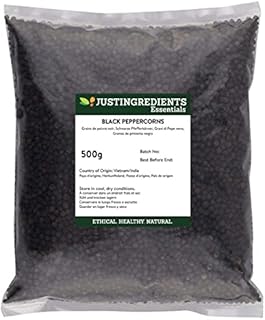 JustIngredients Essentials Black Peppercorns, 500 g