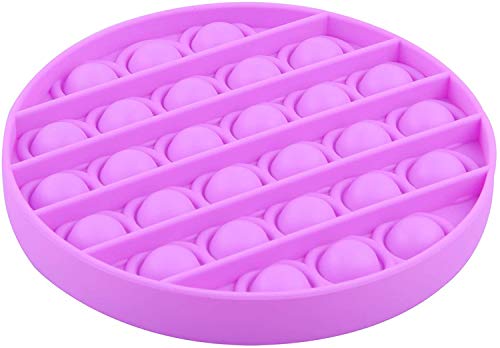 Push pop pop Bubble Fidget Toy,Stress Relief and Anti-Anxiety Tools for Kids and Adults, Sensory Irritability Toy for Autism with Special Needs to Relieve Stress,(Round Purple)