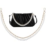 Chaînette de sac à main:Le paquet comprend 1 chaînette d'extension pour sac., 59cm (23.23 pouces) de long, Perles de nacre:10mm (0.39 pouces) de diamètre, fermoir:41x16x5.5mm (1.61 x 0.63 x 0.22 pouces)