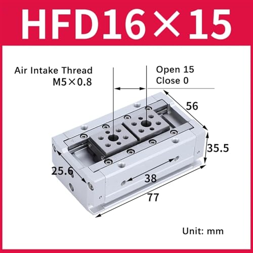 Cylindre pneumatique compact HFD pince pneumatique guidée