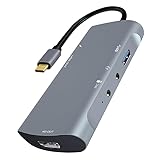 Neuf High-Tech Place Z41 6 en 1 USB-C/Type-C à PD USB-C/Type-C + HD HDMI + USB 3.0 + 3.5mm AUX + USB + Interface Microphone Multifonctionnel Capture de Capture vidéo (Gris)