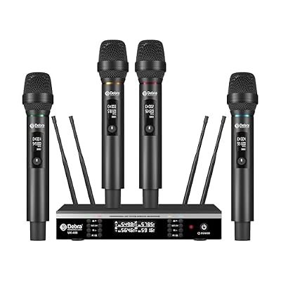 Debra UHF Wireless Microphone System, Lightweight All - Metal Receiver, 300ft Range, Auto Frequency Sync for Karaoke, Stage, Live Stream