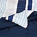 Amazon Basics Kid's Easy Care Microfiber Bed-in-a-Bag 5-Piece Bedding Set, Twin, Navy Stripes