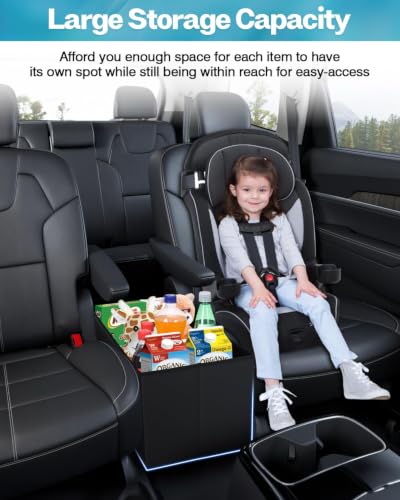 Image of Mixsuper Liner Car Seat Organizer for Kia Telluride 2026 2025 2024-2020, Console Organizer Backseat Box for Kia Telluride, Kids Toys Baby Supplies Dog Toy Box Storage Bin Travel Accessories