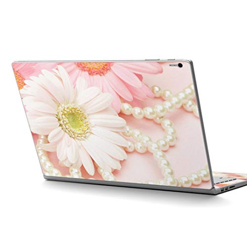 igsticker Surface Book2 Book3 15inch 専用 スキンシール サーフェス ブック 15インチ用 シール 005148 フラワー 花 パール ピンク