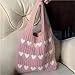 UXALoH6 Woven Straw Tote Bags Handmade Knitting Bag Female Fashion Shoulder Bag Class Commuting Shopping Travel Tote Bag(Pink)