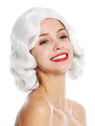 Preisvergleich Produktbild WIG ME UP - GFW1726-001 Damenperücke Perücke 20er Jahre Swing Jazz Charleston Chicago Mittelscheitel Wellen wellig Altweiß Weiß-Grau