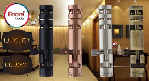 Image of Foora Premium Tower Bolt - 4 Inch Stainless Steel Rod with Knob, Aluminum Body (Chatakni), S.S. Finish, Door, Window, Gate Lock Pack of 1