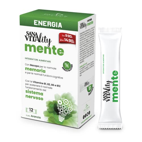 Paladin Pharma Sanavitality - Energia Mente Integratore Memoria, 12 Stick Pack