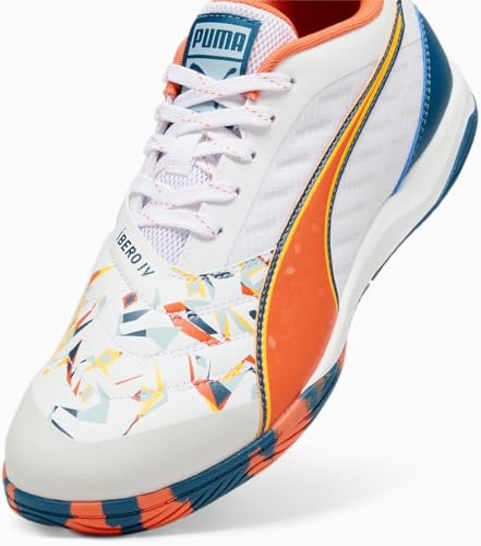 PUMA - Mens Ibero Iv Creativity Shoes, Color White/Hot Heat/Turquoise Surf/Ocean T, Size: 10.5 M US4
