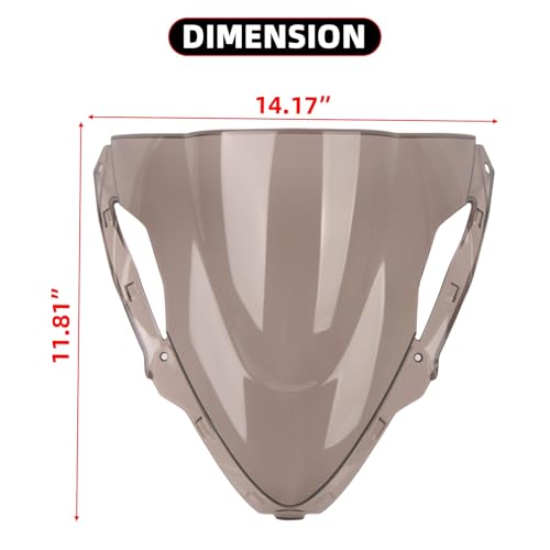 Image of PSLER Double Bubble windshield for 2024 2025 ZX6R Smoke | ZX6R accessory, motorcycle windscreen channels airflow to effectively reduce wind noise