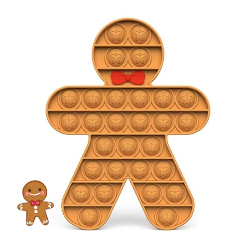 Christmas Push Bubble Fidget Toys,Cute Gingerbread Man...