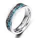 Titanium Rings Turquoise Imitated Meteorite Inlaid