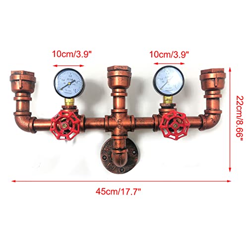 Retro roestige wandlamp ijzeren buis waterbuis wandlamp wandlamp industriële lamp licht vintage metaal decor industrie… - Afbeelding 8