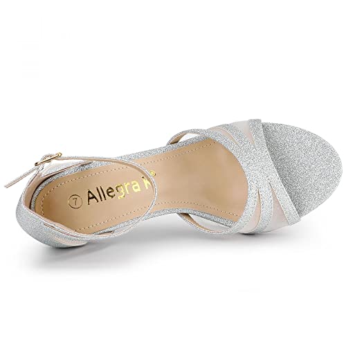 Image of Allegra K Women's Glitter Ankle Strap Stiletto Heels Sandals