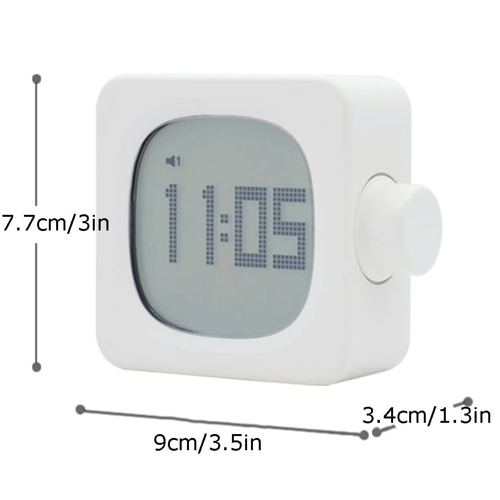 Budzik Elektroniczny budzik z funkcją drzemki, Usb. Ładowanie, z podświetleniem, mały stolilocz zegar do nocnych nastolatków 3,5 Prosty (Color : White)