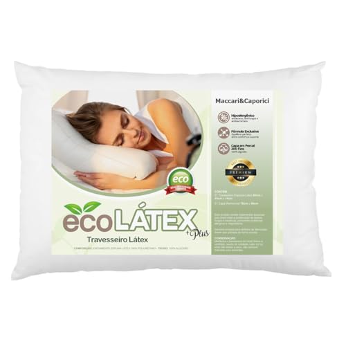 Travesseiro Látex, para fronha 50cmx70cm, 14cm de Altura, Antiácaro, Antialérgico