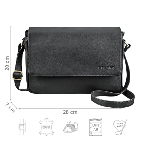 STILORD 'Ruth' Vintage Sac à Main Cuir Femmes Petit Sac à Bandoulière Sac à l'Épaule Élégant Sac de Soirée Classique Cuir Véritable, Couleur:noir – vue 2