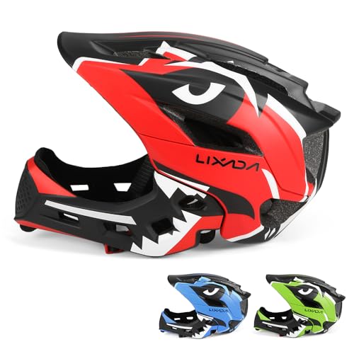 Juroupi Kids Detachable Full Face Helmet Children Sports Safety Helmet for Cycle Skateboarding Roller Skating (Blue) (Green) (Red)