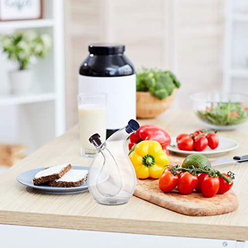 Dispensador de aceite y vinagre, botella de vidrio 2 en 1 para cocinar y aderezar, diseño para verter fácilmente, perfecto para uso en la cocina