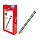 Faber-Castell RX Gel Pen Box of 10 - 0.7mm, Black, Ergonomic Office Pen, Conical Tip, Fade-proof, Waterproof, High Color Intensity, Document-proof, Retractable, Slim Design