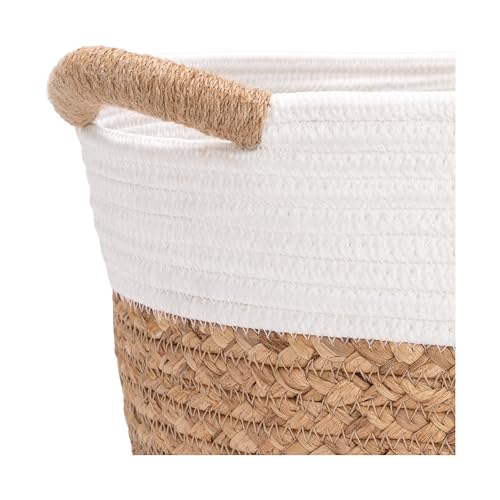 Panier à linge de qualité supérieure tissé à la main en jacinthe d'eau - 3