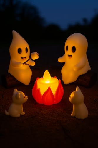Ghost Campfire Night Light – Glowing LED Halloween Spooky Table Lamp - image 3
