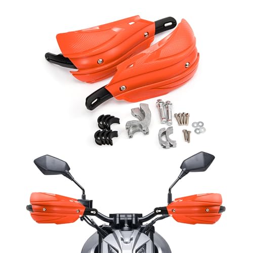 APEBAZY Handschützer Motorrad Handschützer Universal, 7/8 in (22 mm) ~11/8 in (29 mm) passend für Offroad-Motorräder und ATVs, kompatibel mit Yamaha YZ250 YZ250F TW200 XT250 XR650L (Orange)