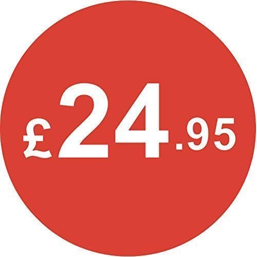 Pack of 500-20mm Price Stickers - Choose from 10p to £95 - Bright Red - Many Prices to Choose from (£24.95 - Red) — image 1