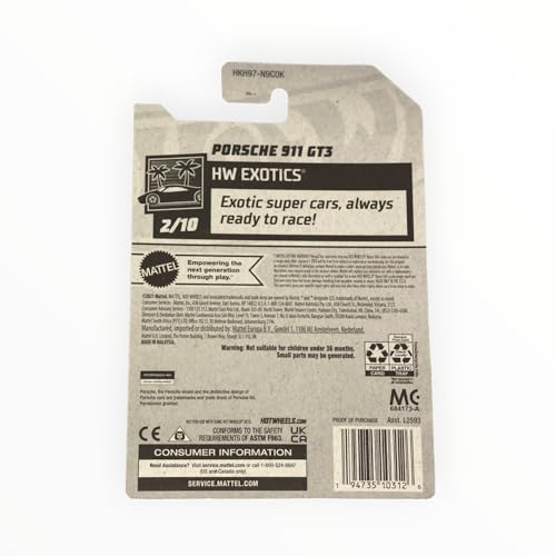 Hot Wheels Porsche 911 GT3 Car Toy Car Red / Excursion Getaway Solids 1:64 Scale Portable Metal Child Unisex Kids