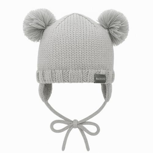 Knitted Colorful Double Pom-Pom Baby Hat and Mittens Set|Warm Winter Newborn Essentials for Boys and Girls 0-6 Months