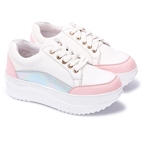 Image of Vendoz Women White Multi Sneakers