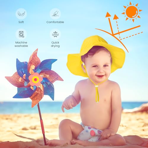 HECCEI Baby Sun Hat, Windproof, Sunscreen, Warm, UPF 50+ DryShade WhaleFold Outdoor Beach Hat for 0-24 Months Toddler3