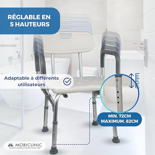 Chaise de douche antidérapante contre la fatigue et le risque de chute