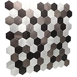 Ciieeo Selbstklebende Sechseckige Marmor Fliesenaufkleber für Badezimmer und Küche Einfache Montage Dekorative Wandpaneele Stilvolle Wandverkleidung Abziehbar und Wiederverwendbar