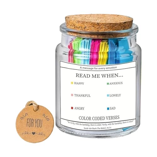 Quran Hope Jar | Lesen Sie Mich, Wenn Emotionale Unterstützung Glas | 90 Inspirierende Islamische Verse Und Gebete Für Die Tägliche Spirituelle Hebung | Koranvers Jar Zu Weihnachten, Ostern, Taufe