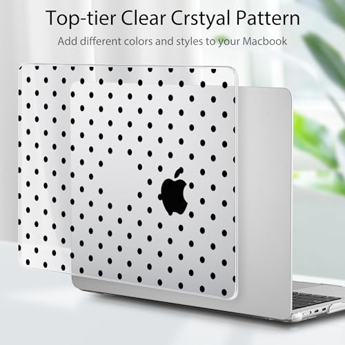 Image of Tuiklol for MacBook Air 13 inch Case M5 2026 M4 2025 M3 2024 M2 2022 Release Model A3449 A3240 A3113 A2681,Plastic Hard Shell Cover for MacBook Air 13.6 with Touch ID, Spot-Black