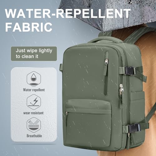 Mochila impermeable cabina 40x30x20 con compartimentos para ryanair maleta de mano verde b6 6