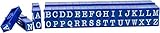 Contact USA Large 36-Piece American Typewriter Pegz Connectable Upperase Alphabet Stamp Set, Navy