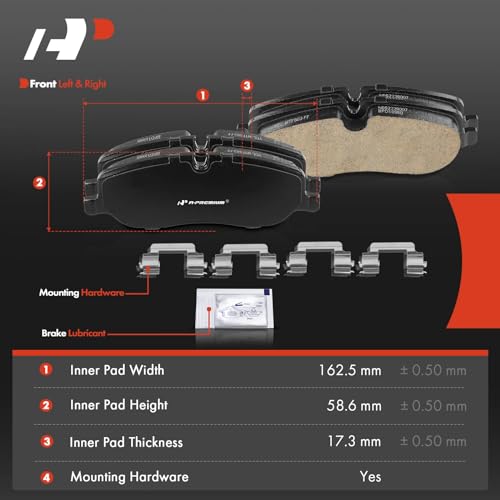 Image of A-Premium Front Ceramic Brake Pads Compatible with Land Rover & Rover