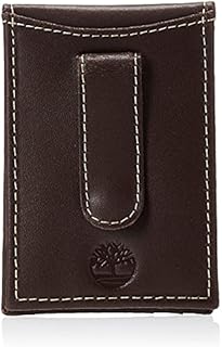 Timberland mens Slim Leather Minimalist Front Pocket Credit Card Holder Travel Accessory Bi Fold Wallet, Dark Brown (Money Clip), One Size US